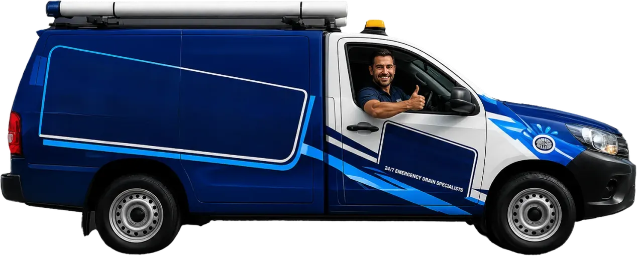 A licensed Como plumber heading out in the service van